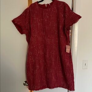 Ivy City Co. Red Tweed Mini Dress